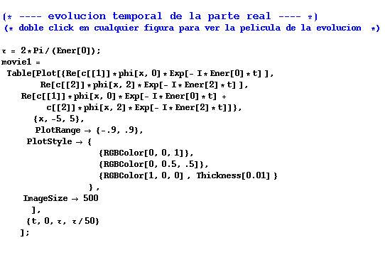 RowBox[{, (* ---- evolucion temporal de la parte real ---- *), ,  , (* doble c ... 964;, τ/50}}], ,     , ]}]}], ;, , , }]}]