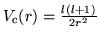 $V_{{\rm c}}(r)=\frac{l(l+1)}{2r^2}$