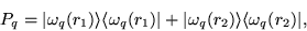 \begin{displaymath}
P_q = \vert\omega_q(r_1)\rangle\langle\omega_q(r_1)\vert +
\vert\omega_q(r_2)\rangle\langle\omega_q(r_2)\vert ,
\end{displaymath}