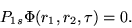 \begin{displaymath}
P_{1s}\Phi(r_1,r_2,\tau)=0 .
\end{displaymath}